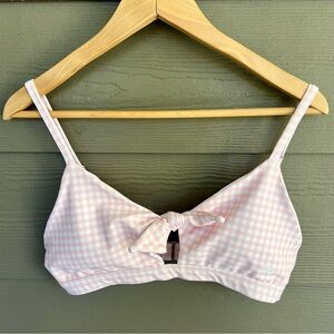 Like New Albion Fit "Off the Hook" Bikini Top Large L Pink Gingham $88 Adjustabl